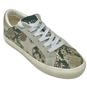Steve Madden Women's Philosophy Snake Print Leather w/Metallic Sneakers size 6